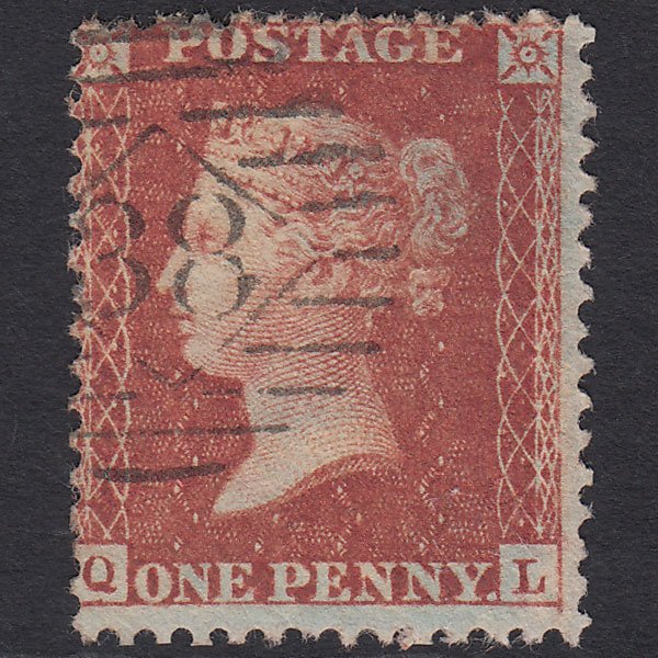 GB QV 1856 1d Red-brown (Plate 45) SG29-C8(1) QL FU London IS 38