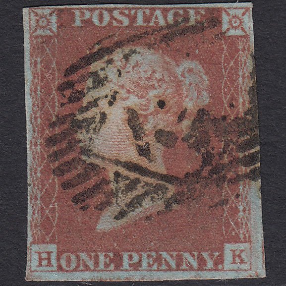 GB QV 1841 1d Very Blued (Plate 69) SG8a-B1(2) HK GU 4M London IS Cancel