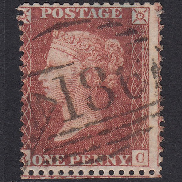 GB QV 1856 1d (Plate 38) SG29-C8(1) RC FU Dublin 186 Irish Spoon Misperf