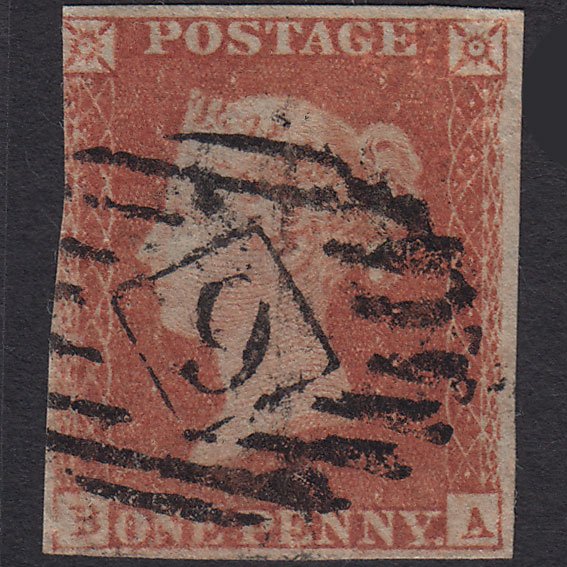 GB QV 1841 1d Red-brown (Plate 102) SG8-B1(1) BA GU 3m London IS Cancel