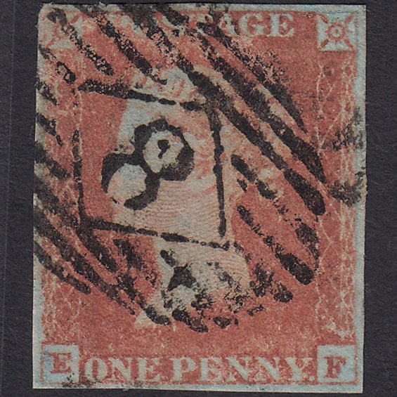 GB QV 1841 1d Red-brown (Plate 73) SG8-B1(1) EF GU 4 Margins London IS 8