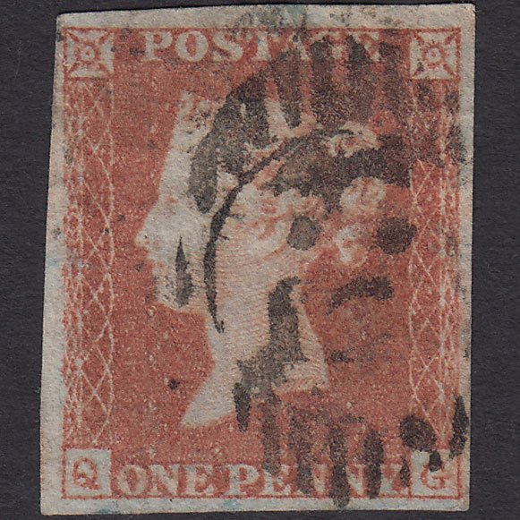 GB QV 1841 1d Red-brown (Plate 106) SG8-B1(1) QG GU 4M London D&S Cancel
