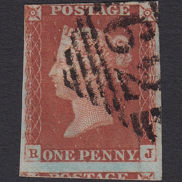 GB QV 1841 1d Red-brown (Plate 63) SG8-B1(1) RJ FU nr 4 Margins Belfast 62