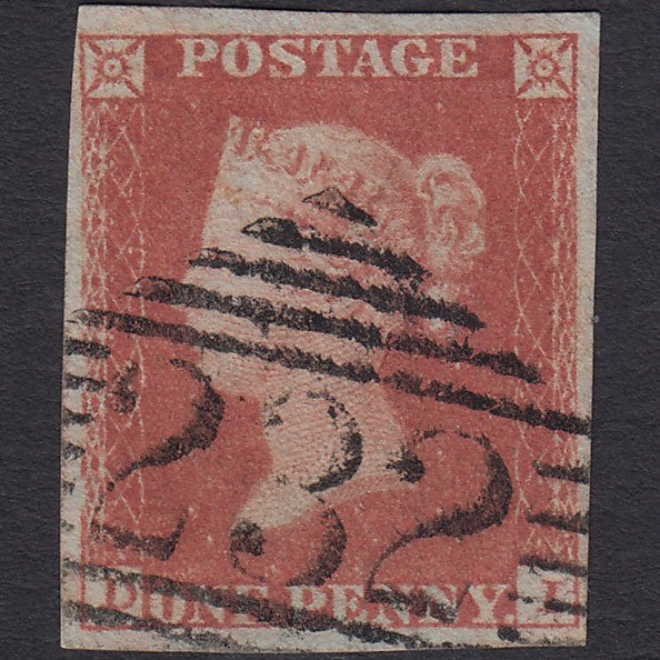 GB QV 1841 1d Red-brown (Plate 104) SG8-B1(1) DI FU 4 Margins Galway 232
