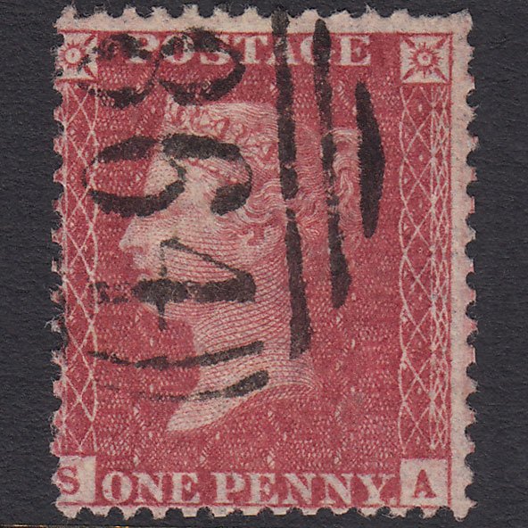GB QV 1857 1d Rose-red (Plate 52) SG40-C10(1) SA FU Wells 864