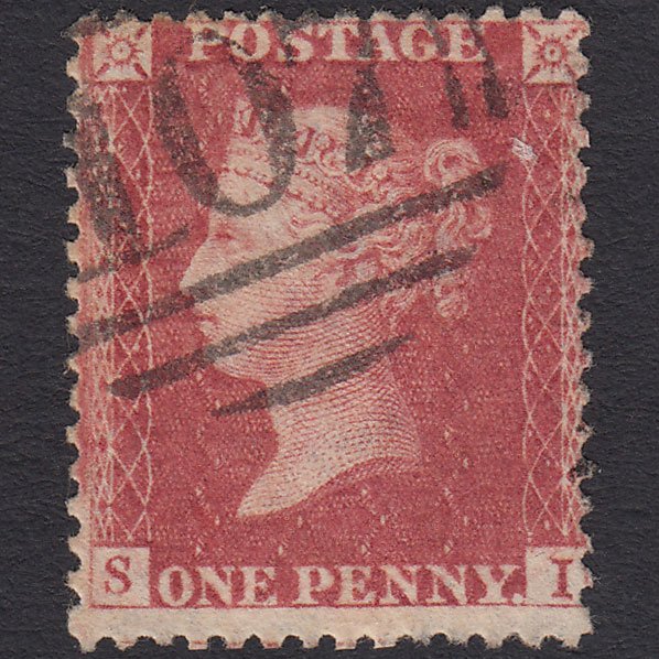 GB QV 1857 1d Rose-red Plate R17 SG40-C10(1) SI FU Bradford 107 Misperf
