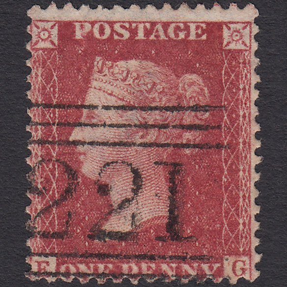 GB QV 1857 1d Deep Rose-red (Plate 47) SG41-C10(4) EG FU Leith 221 Misperf