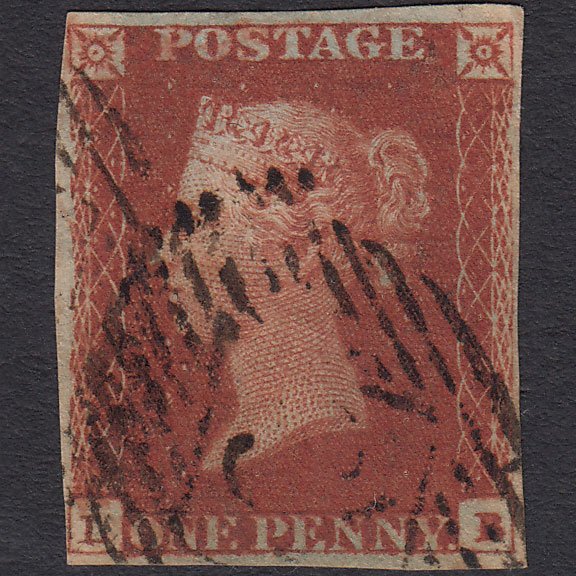 GB QV 1841 1d Red-brown (Plate 63) SG8-B1(1) LB GU 4M London IS Cancel