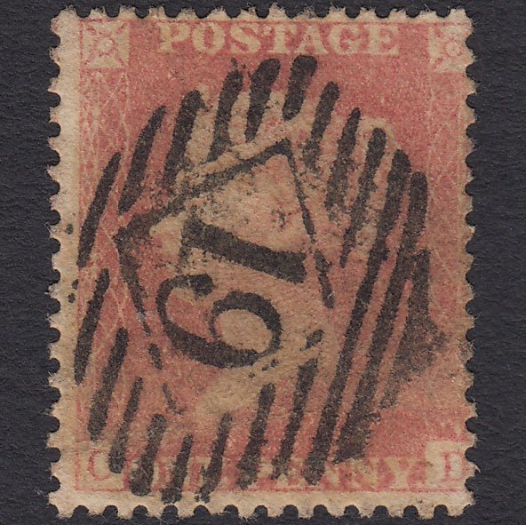 GB QV 1857 1d Pale Red Transitional (Plate 44) SGC9(3) CD GU London