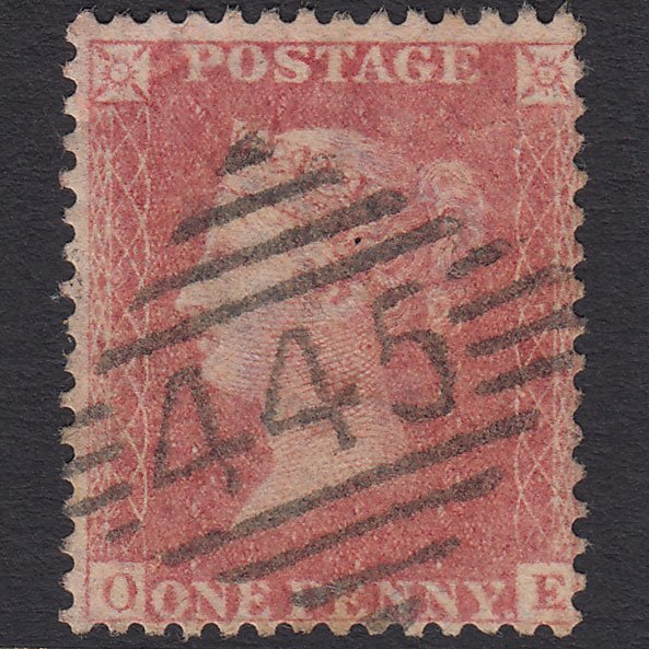 GB QV 1857 1d Pale Rose Transitional (Plate 31) SGC9A(1) OE FU Waterford 445