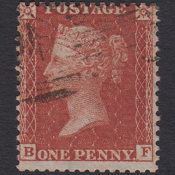 GB QV 1855 1d Red-brown (Plate 13) SG24-C3(1) BF FU Light Cancel