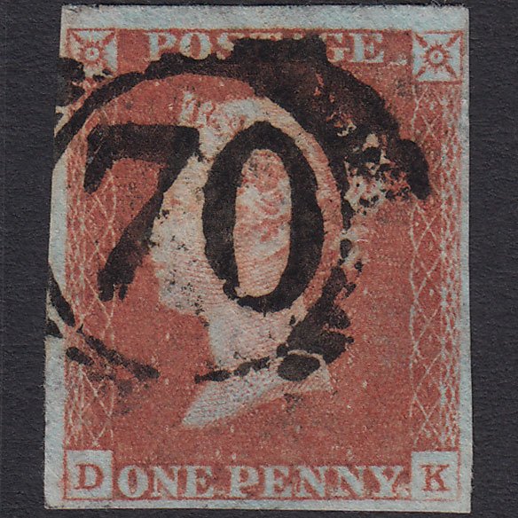 GB QV 1841 1d Red-brown (Plate 66) SG8-B1(1) DK FU 4 Margins London D&S 70