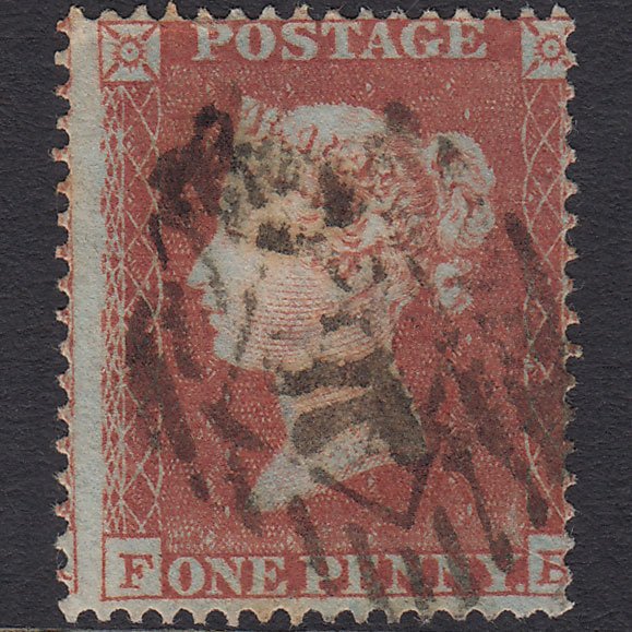 GB QV 1854 1d Red-brown (Plate 171) SG17-C1(1) FB GU London IS Cancel