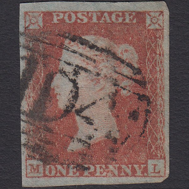 GB QV 1841 1d Red-brown (Plate 99) SG8-B1(1) ML GU 4 Margins Brackley 104