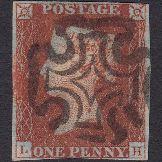 GB QV 1841 1d Red-brown (Plate 28) SG8-B1(1) LH FU 4 Margins Maltese Cross