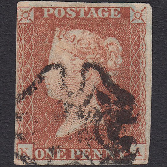 GB QV 1841 1d (Plate 27) SG9-B1(3) Ivory Head GUideline KA FU 4M MX