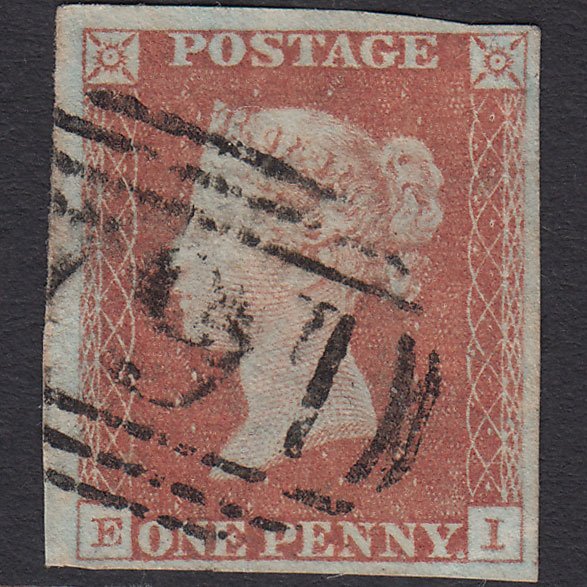 GB QV 1841 1d Red-brown (Plate 72) SG8-B1(1) EI FU 4 Margins Harling 791
