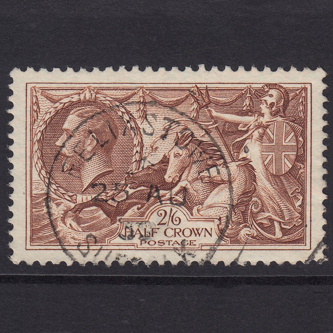 GB Kg5 1934 2/6 Chocolate-brown Seahorses SG450-N73(1) VFU Felixstowe CDS