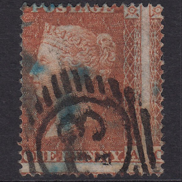 GB QV 1855 1d Red-Brown Plate 2 SG21-C4(1) CA GU London D&S 73