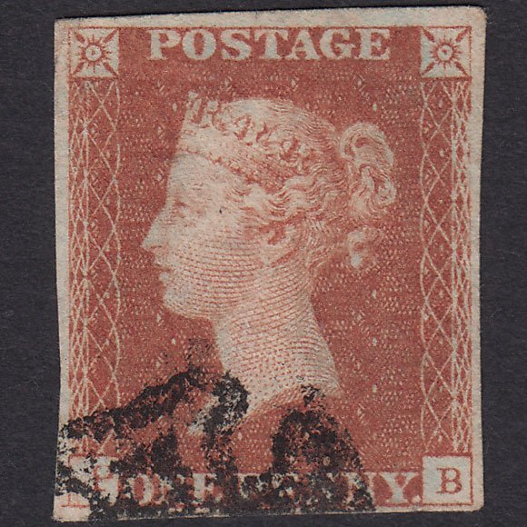 GB QV 1841 1d Red-Brown Plate 22 SG8-B1(1) PB FU Missing Imprimatur 4M MX