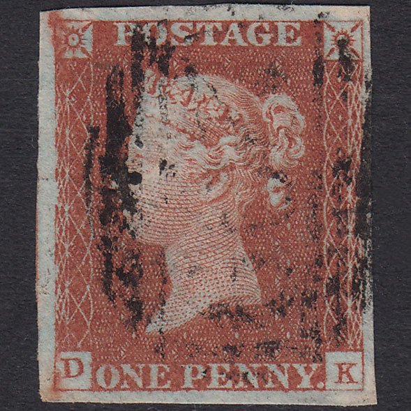 GB QV 1841 1d Red-Brown Plate 38 SG8-B1(1) DK GU 4 Margins