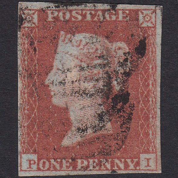 GB QV 1841 1d Red-Brown Plate 121 SG8-B1(1) PI FU 4 Margins