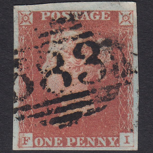 GB QV 1841 1d Red-Brown Plate 74 SG8-B1(1) FI GU 4 Good Margins