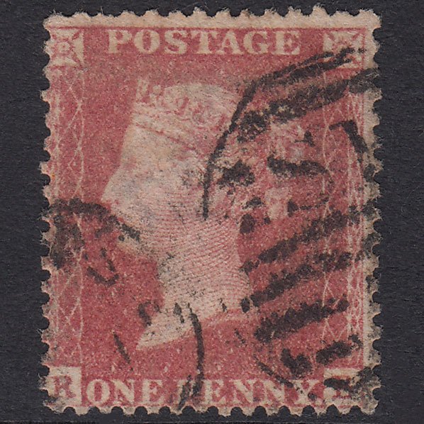GB QV 1857 1d Rose-Red Plate 37 SG40-C10(1) RB GU London D&S Cancel