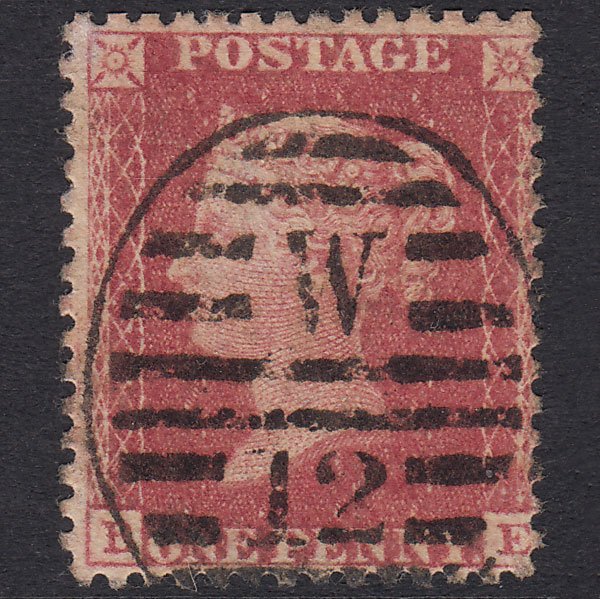 GB QV 1857 1d Rose-Red Plate 68 SG40-C10(1) BE GU London D&S W12