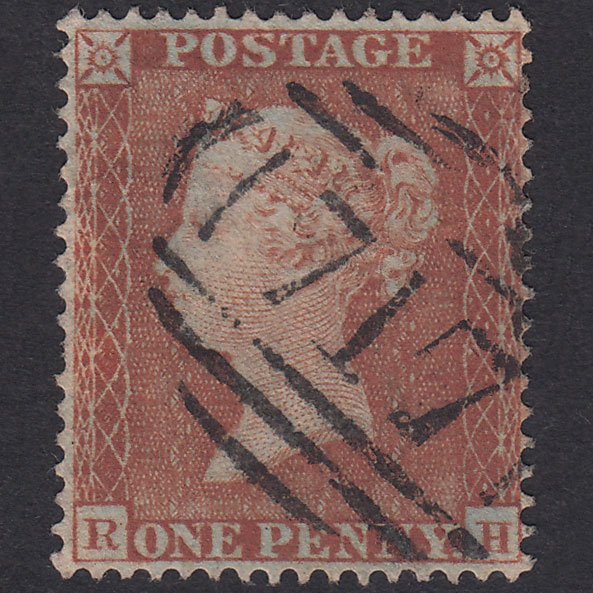 GB QV 1854 1d Yellow-Brown Plate 155 SG18-C1(2) RH FU Slough 717