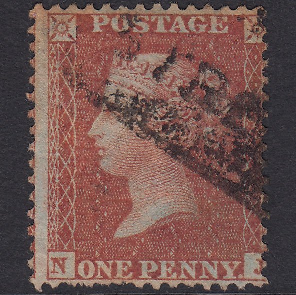 GB QV 1855 1d Red-Brown Plate 10 SGC6(1) NJ PU Scots Local Cancel