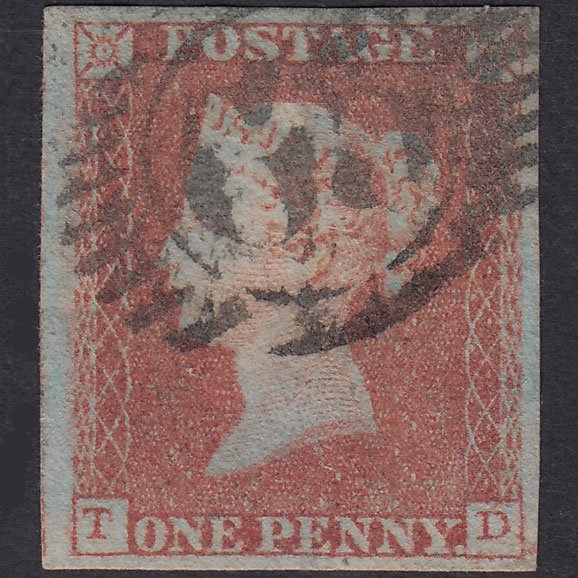GB QV 1841 1d Plate 95 SG8-B1(1) Constant Variety TD FU 4M London D&S 65