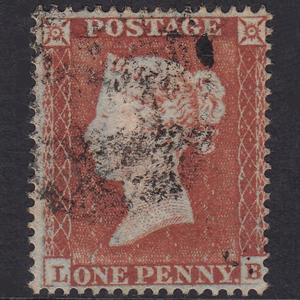 GB QV 1854 1d Red-Brown Plate 202 SG17-C1(1) LB FU