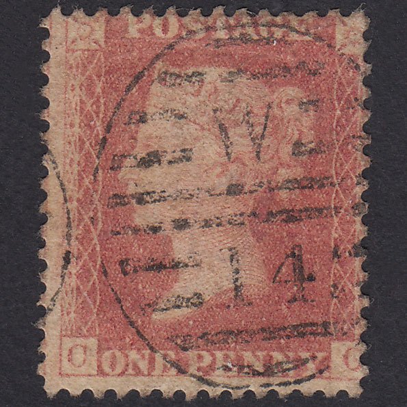 GB QV 1857 1d Rose-Red Plate 60 SG40-C10(1) CG GU London D&S w14