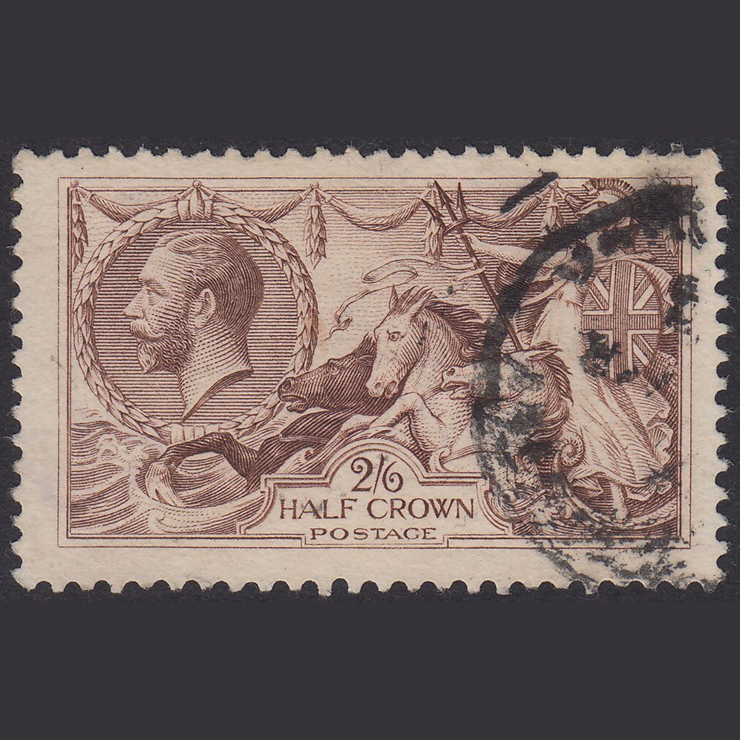 GB KG5 1918 2/6 Olive-Brown Seahorses SG413A-N65(1) FU
