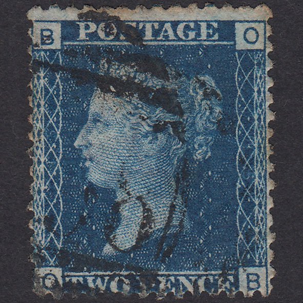 GB QV 1869 2d Blue Plate 15 SG46-G3 OB GU