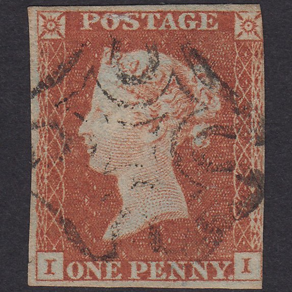 GB QV 1841 1d Red-Brown Plate 24 SG8-B1(1)-BS13 II FU Nr 4 Margins MX