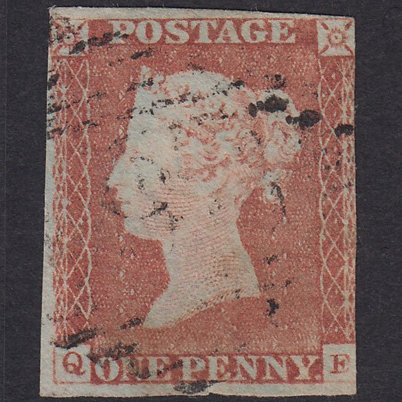 GB QV 1841 1d Pale Red-Brown Pl 63 SG9-B1(3)-BS52 QE GU Light Irish Pmk