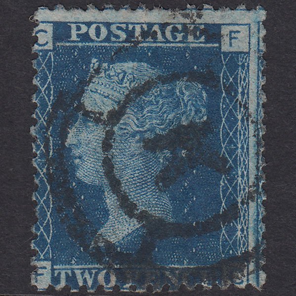 GB QV 1869 2d Blue Plate 15 SG46-G3 FC GU Henry King Precancel