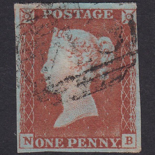 GB QV 1841 1d Red-Brown Plate 46 SG8-B1(1)-BS35 NB FU Nr 4 Margins