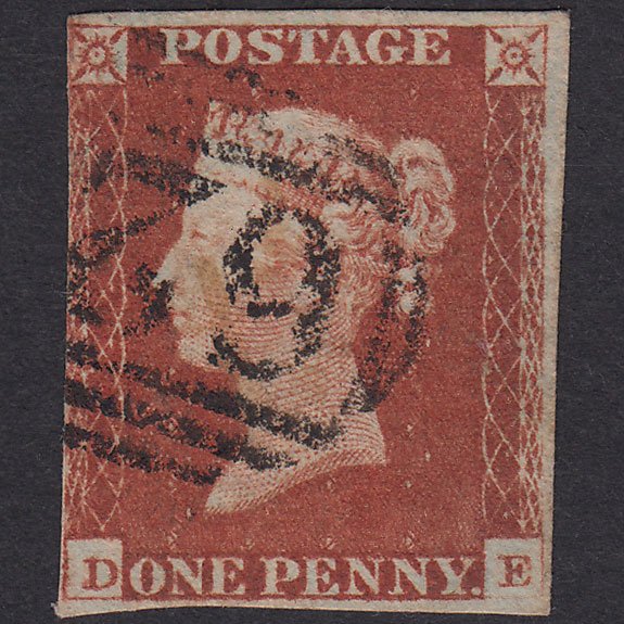 GB QV 1841 1d Red-Brown Plate 59 SG8-B1(1)-BS48 DE GU Nr 4 Margins