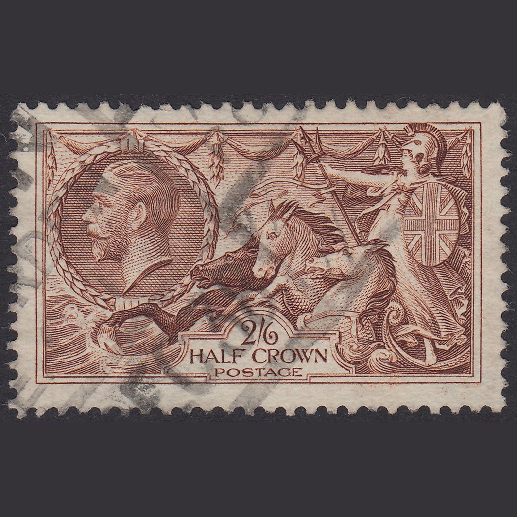 GB KG5 1934 2/6 Chocolate-Brown Seahorses SG450-N73(1) FU Parcel Cancel