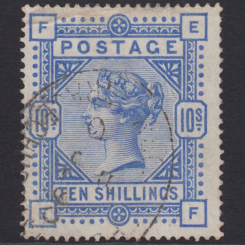 GB QV 1884 10/- Ultramarine SG183-K14(2) EF GU Light Cancel