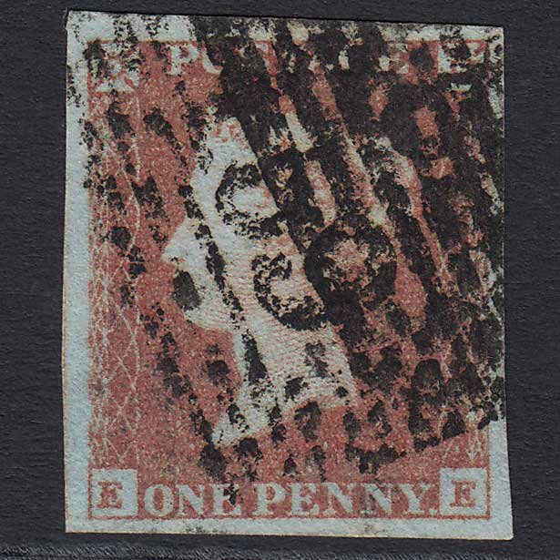GB QV 1841 1d Red-brown (Plate 100) (SG8) 'EE' GU Glasgow (159) 4 Big Margins