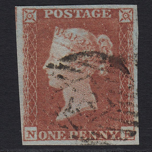 GB QV 1841 1d Red-brown (Plate 122) (SG8) 'NK' FU 4 Margins London IS 18