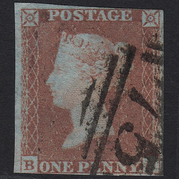 GB QV 1841 1d Red-brown (Plate 170) SG8-B2(1) BC GU Birmingham 75