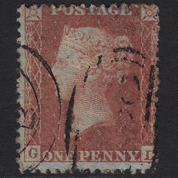 GB QV 1856 1d Red-brown (Plate 37) SG29-C8(1) GL GU Missing Imprimatur