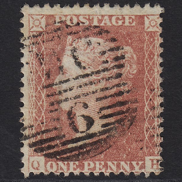 GB QV 1857 1d Rose-red (Plate 44) SG40-C10(1) QH GU in London WC6