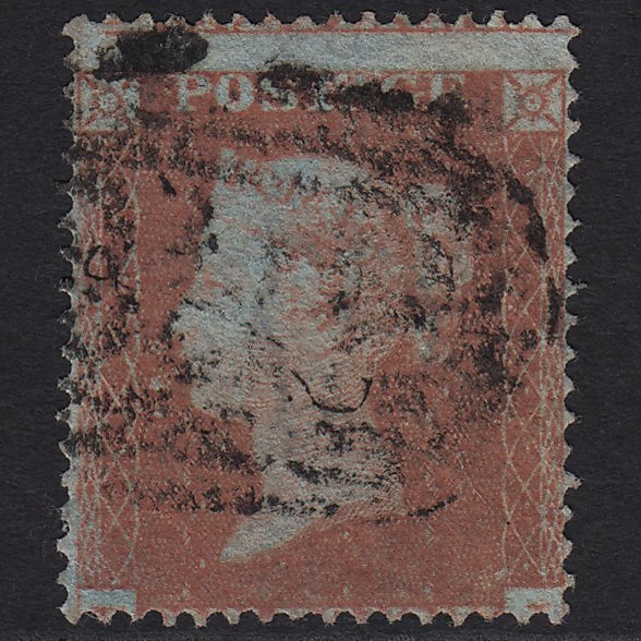 GB QV 1854 1d Red-brown SG17-C1(1) GU Misperf
