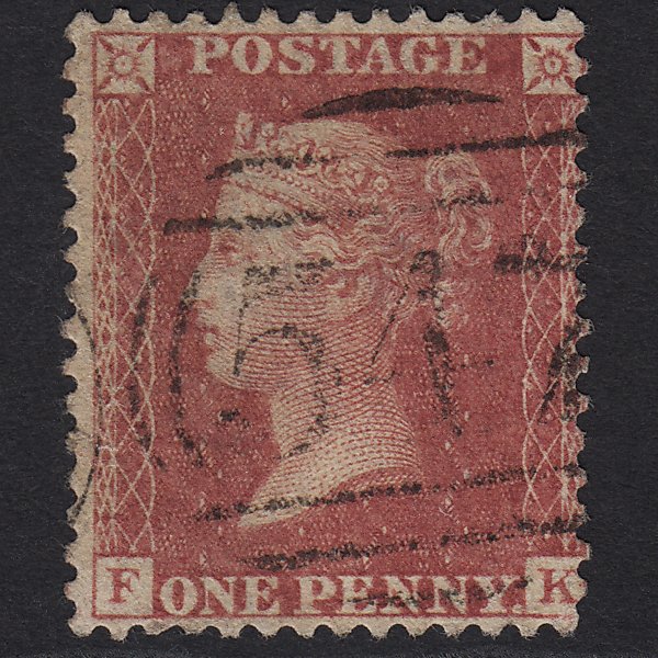 GB QV 1857 1d Rose-red (Plate 59) SG40-C10(1) FK FU Stoke-on-trent 547